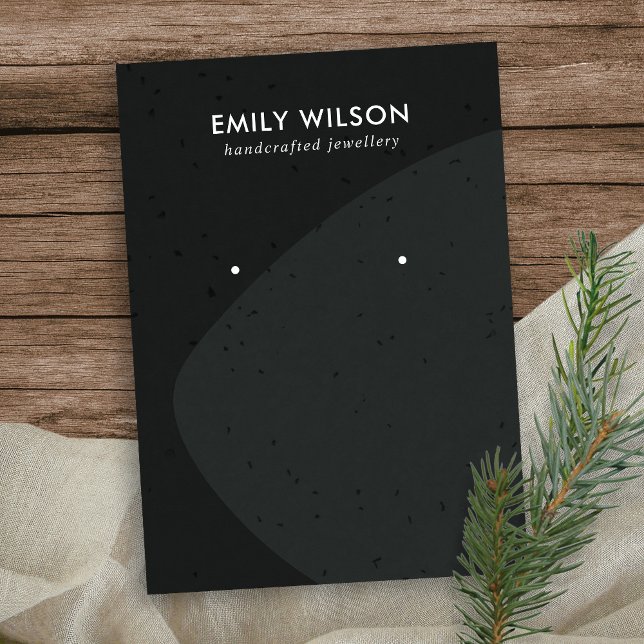 ABSTRACT CERAMIC GREY BLACK STUD EARRING DISPLAY BUSINESS CARD (Creator Uploaded)