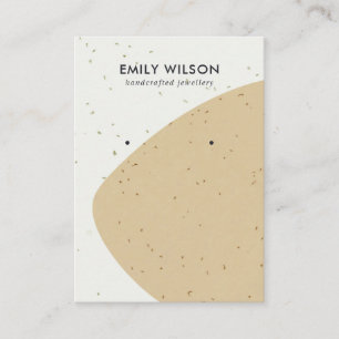 ABSTRACT CERAMIC OCHRE WAVESTUD EARRING DISPLAY BUSINESS CARD