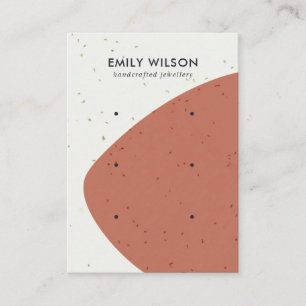 ABSTRACT CERAMIC RUST WAVE 3 STUD EARRING DISPLAY BUSINESS CARD