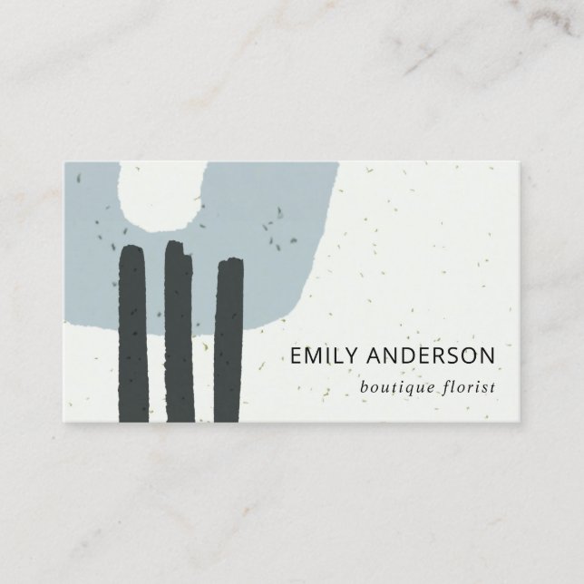 ABSTRACT CERAMIC TEXTURE MODERN GREY BLUE BUSINESS CARD (Front)