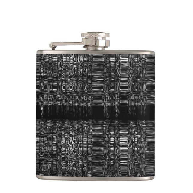 Abstract chain pattern hip flask (Front)