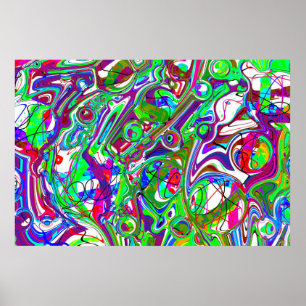 Abstract Chaos Colourful Art Poster