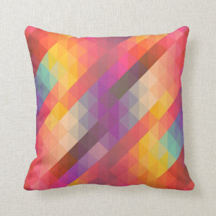 Abstract Checkered Square Throw Pillow