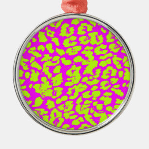 Abstract Cheetah Spots Colourful Metal Ornament