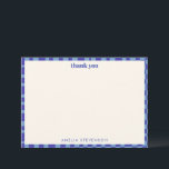 Abstract Chequerboard Blue Custom Bridal Shower Thank You Card<br><div class="desc">Abstract Chequered Art Royal Cobalt Blue Custom Bridal Shower Thank You Card</div>