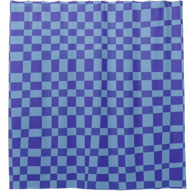 Abstract Chequered Shapes Pattern in Blue   (Front)