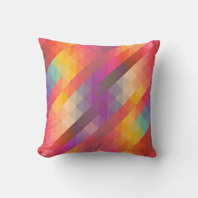 Abstract Chequered Square Throw Pillow (Front)