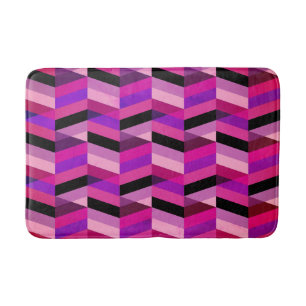 Abstract Chevron/Herringbone Purples & Violet Bath Mat