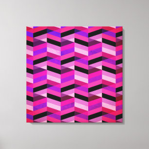 Abstract Chevron/Herringbone   Purples & Violet Canvas Print