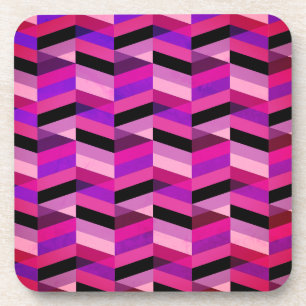 Abstract Chevron/Herringbone   Purples & Violet Coaster