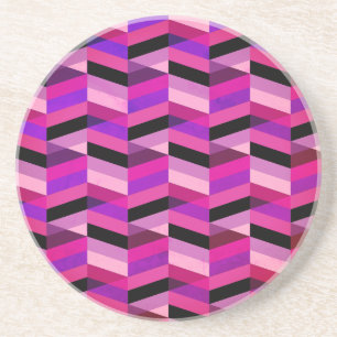 Abstract Chevron/Herringbone   Purples & Violet Coaster