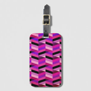 Abstract Chevron/Herringbone   Purples & Violet Luggage Tag