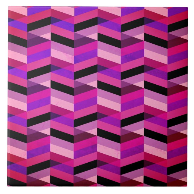 Abstract Chevron/Herringbone | Purples & Violet Tile (Front)