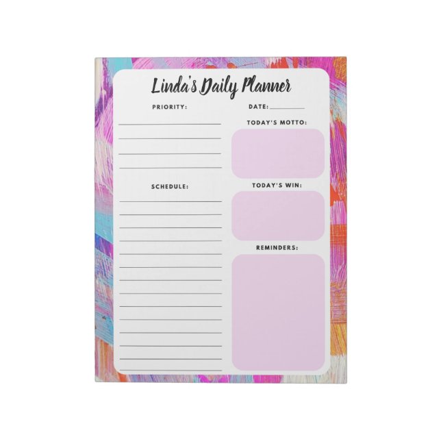 Abstract Chic Daily To-Do List Notepad (Rotated)