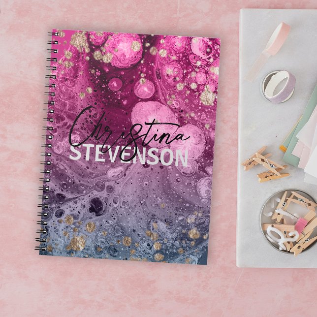 Abstract Chic Luxury Glam Marble Pour Paint  Notebook (Creator Uploaded)