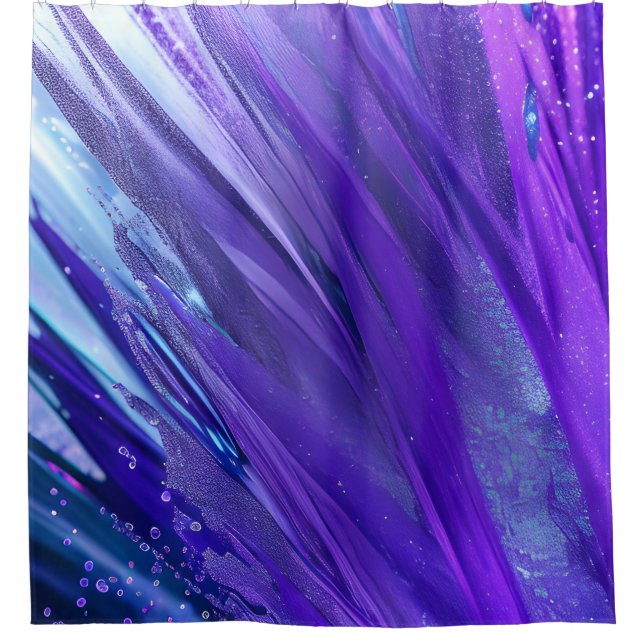 Abstract Chic Purple Foilage Shower Curtain (Front)
