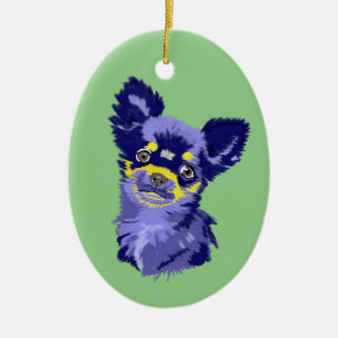 Abstract Chihuahua Ceramic Ornament