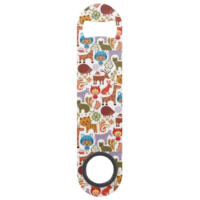 Abstract Child and Animals Pattern Bar Key (Front)