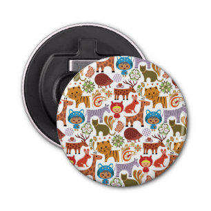 Abstract Child and Animals Pattern Bottle Opener