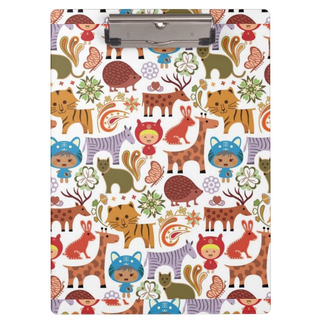 Abstract Child and Animals Pattern Clipboard (Front)