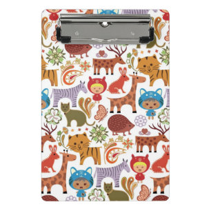 Abstract Child and Animals Pattern Mini Clipboard