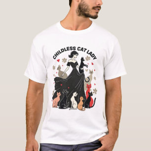 Abstract Childless Cat Lady Harris Walz Cats T-Shirt