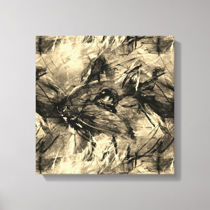 Abstract Chinese Rat Year Zodiac Birthday Canvas P Print