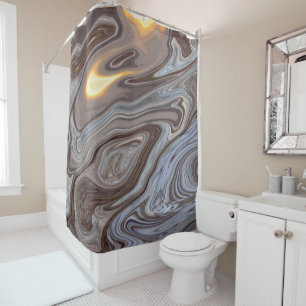 Abstract Chocolate, Blue, and Carmel Swirl Marble