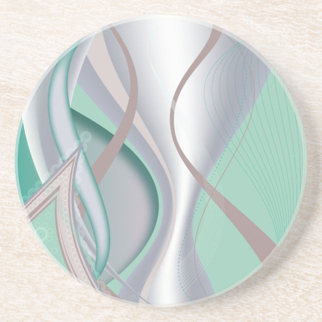 Abstract Chocolate Mint Tornado Coaster (Front)