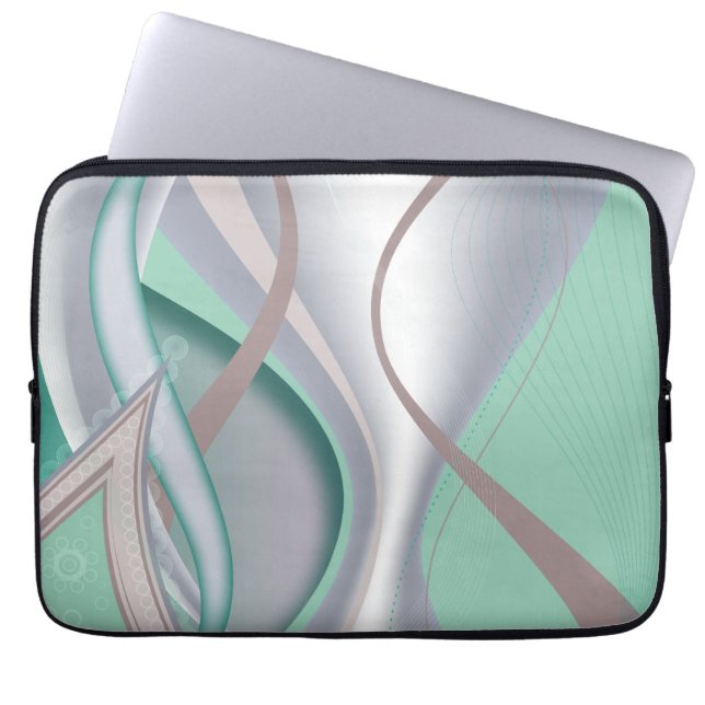 Abstract Chocolate Mint Tornado Laptop Sleeve (Front)