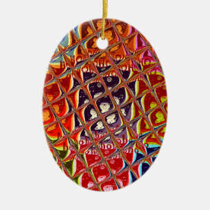 Abstract Christmas Colours Collection. Ceramic Ornament