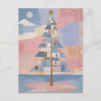 Abstract Christmas Geometry Holiday Postcard