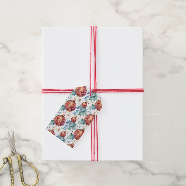 Abstract Christmas  Gift Tags (With Twine)