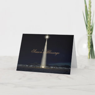 Abstract Christmas Nativity Stable And Star Holiday Card