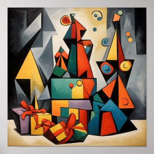 Abstract Christmas Presents Poster