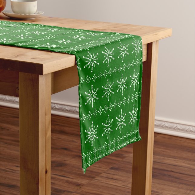 Abstract Christmas snowflakes pattern  Short Table Short Table Runner (In Situ)