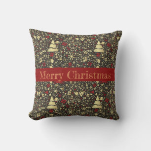 Abstract Christmas Throw Pillow