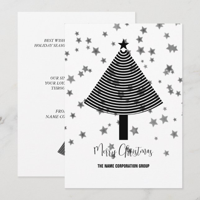Abstract Christmas tree business Invitation (Front/Back)