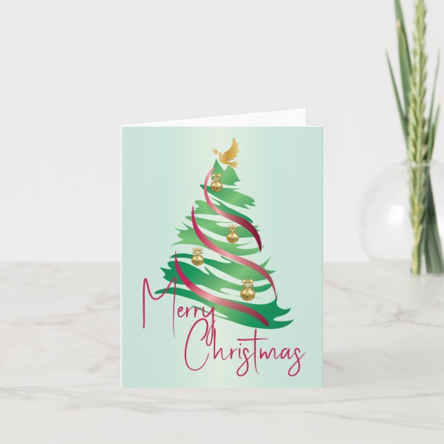 Abstract Christmas Tree Card (Front)