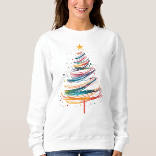 Abstract Christmas Tree Colourful Modern Holiday Sweatshirt