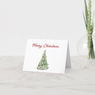 Abstract Christmas Tree Design with Gold Accents Thank You Card