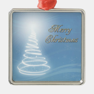 Abstract Christmas Tree Metal Ornament