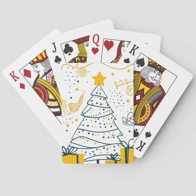 Abstract Christmas Tree Playing Cards (Back)