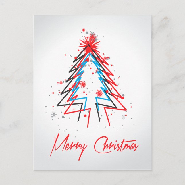 Abstract Christmas Tree Postcard (Front)