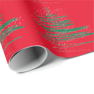 Abstract Christmas Tree Snowflakes Wrapping Paper