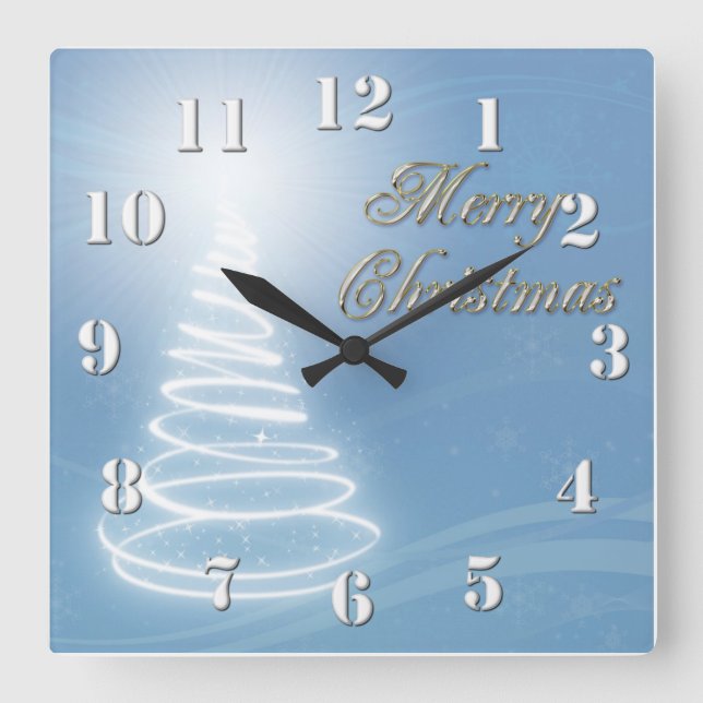 Abstract Christmas Tree Square Wall Clock (Front)