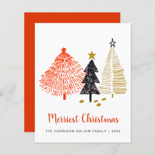 Abstract Christmas Trees Budget Holiday Card