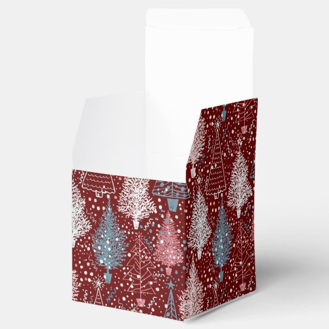 Abstract Christmas Trees Pattern 3 Favor Box (Opened)