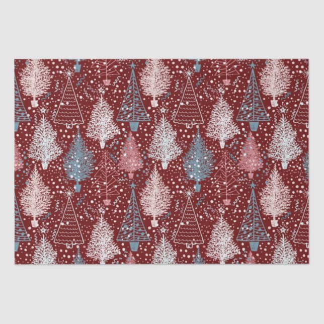Abstract Christmas Trees Pattern 3 Tissue Paper (Front)