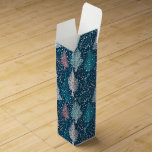 Abstract Christmas Trees Pattern Wine Box<br><div class="desc">Muted colours stylized abstract Christmas trees pattern.</div>